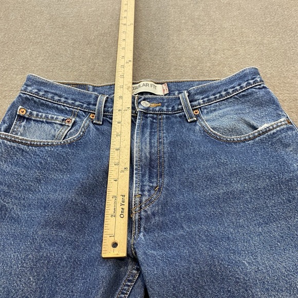 Vintage Levis 505 Jeans Mens 33x34 Y2K Blue Medium Wash Straight Cotton Denim - Picture 8 of 12